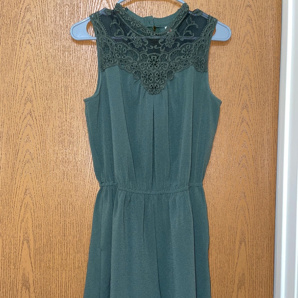 Green high neck romper